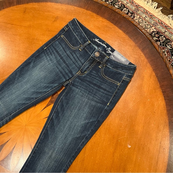 NWT American Eagle Outfitters AE Low Rise Jeggings Dark Indigo Wash 4R Stretch - Picture 4 of 16